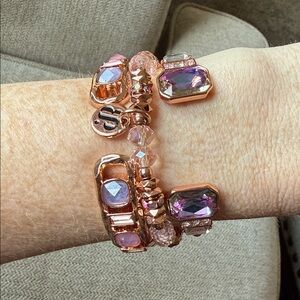 BP Rose Gold, Pink/Purple Gemstone Bracelet Set